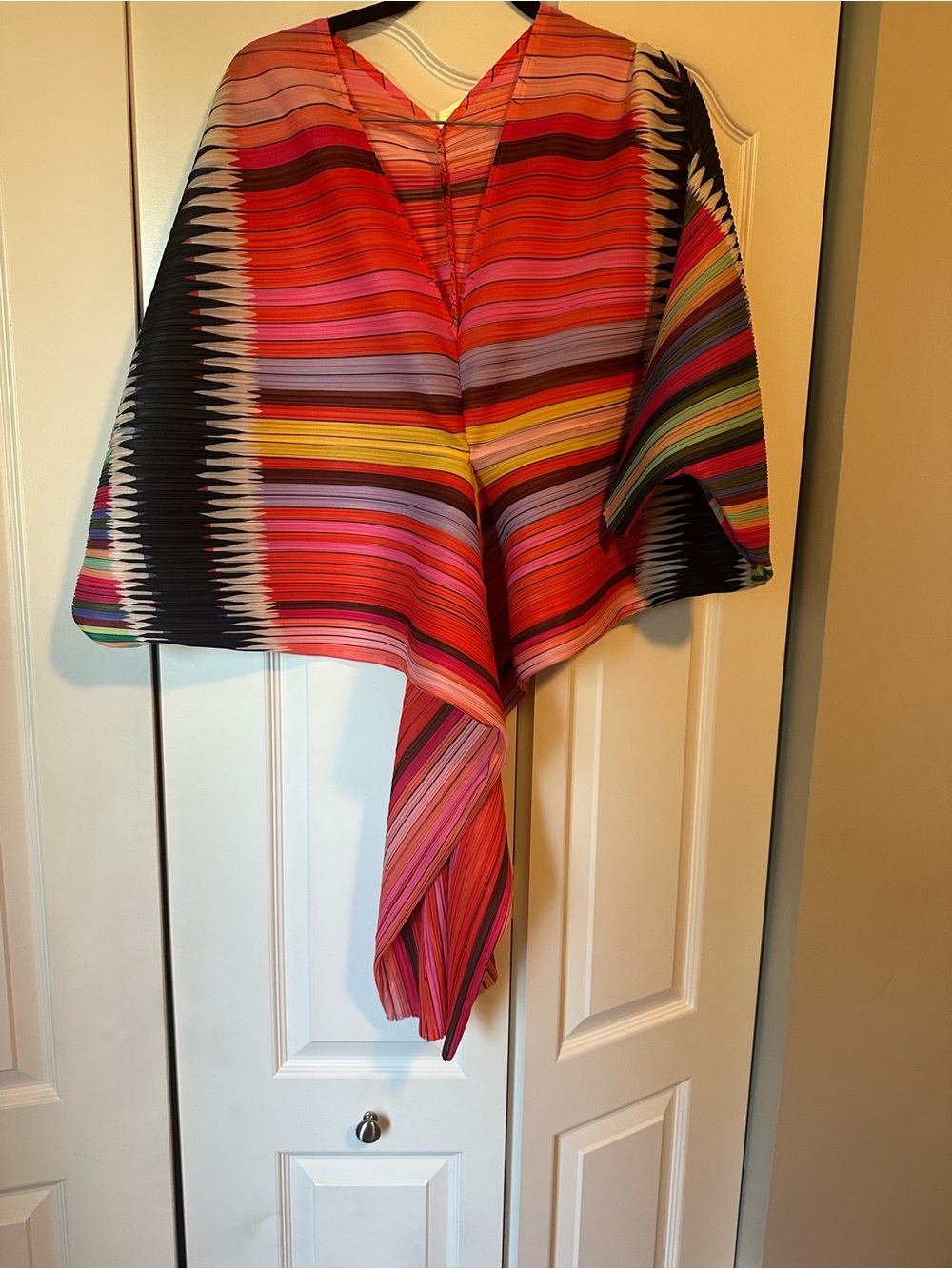 Vibrant Multicolor Striped Poncho